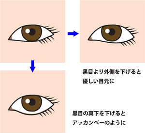 タレ目術で下げる位置