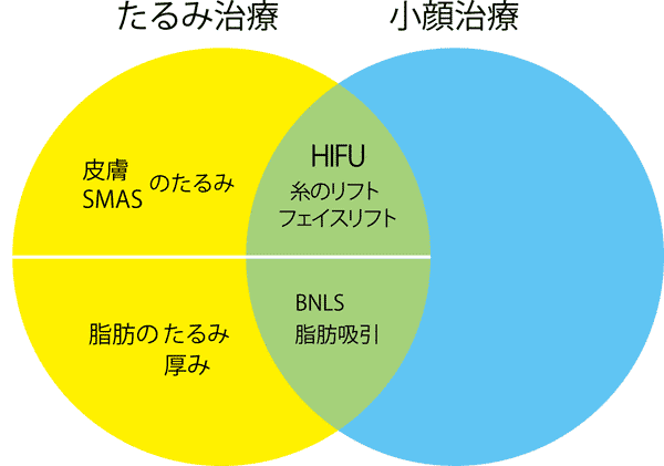 HIFU-たるみ、小顔の円グラフ