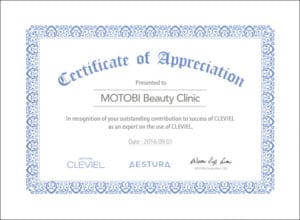 AESTURA社クレヴィエルの表彰状